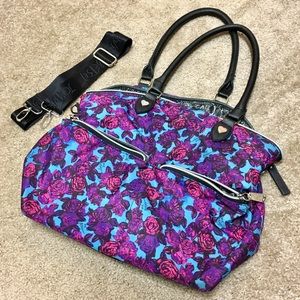 Betsey Johnson pink blue purple convertible purse